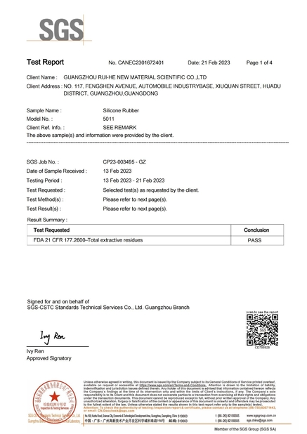 China GUANGZHOU RUI-HE NEW MATERIAL SCIENTIFIC Co. , LTD certificaten